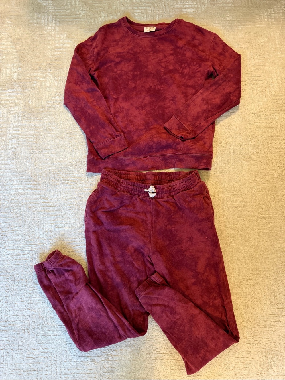 Cat & Jack Maroon Tie-Dye Sweatshirt and Jogger Set